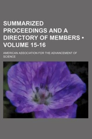 Cover of Summarized Proceedings and a Directory of Members (Volume 15-16)