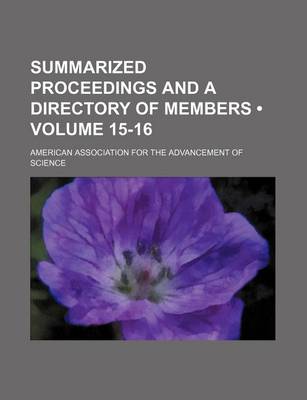 Book cover for Summarized Proceedings and a Directory of Members (Volume 15-16)