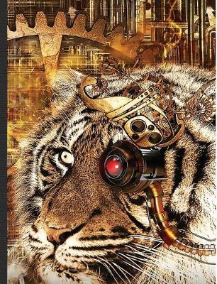 Book cover for Steampunk Tiger Composition Notebook, Dotted Grid Paper