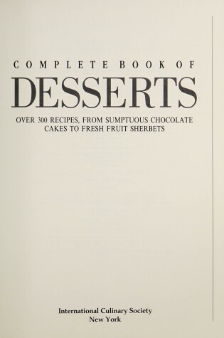 Cover of Complete Book of Desserts