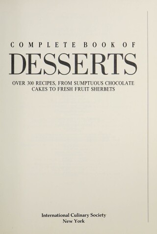 Book cover for Complete Book of Desserts