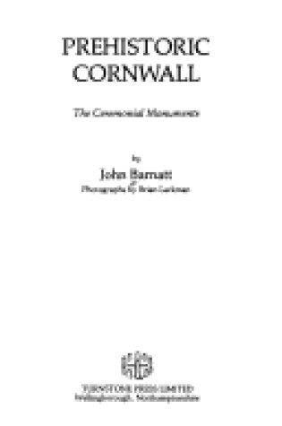 Cover of Prehistoric Cornwall