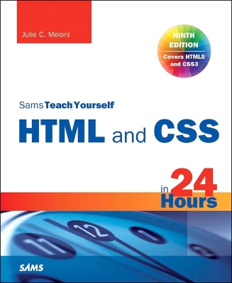 Book cover for HTML and CSS in 24 Hours, Sams Teach Yourself