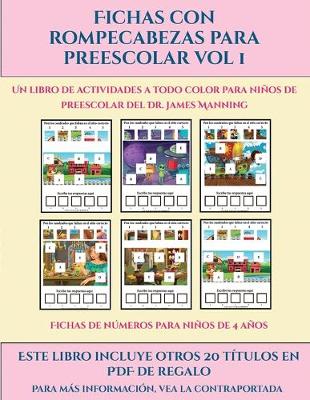 Cover of Fichas de números para niños de 4 años (Fichas con rompecabezas para preescolar Vol 1)