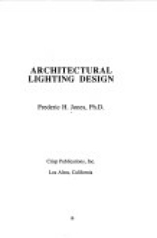 Cover of Architectural Lighting Design