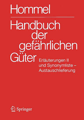 Book cover for Handbuch Der Gefahrlichen Guter. Erlauterungen II. Austauschlieferung, Dezember 2009