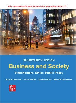 Book cover for Business and Society: Stakeholders Ethics Public Policy ISE
