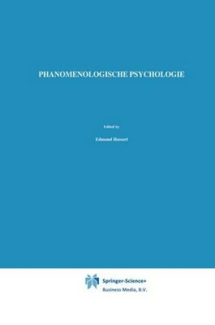 Cover of Phanomenologische Psychologie