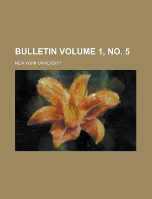 Book cover for Bulletin Volume 1, No. 5