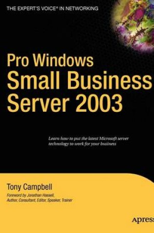 Cover of Pro Windows Small Business Server 2003