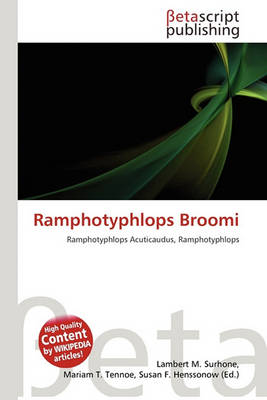 Book cover for Ramphotyphlops Broomi