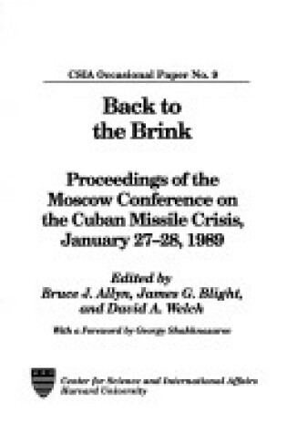 Cover of Back to the Brink