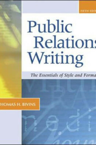 Cover of Public Relations Writing: the Essentials of Style and Format