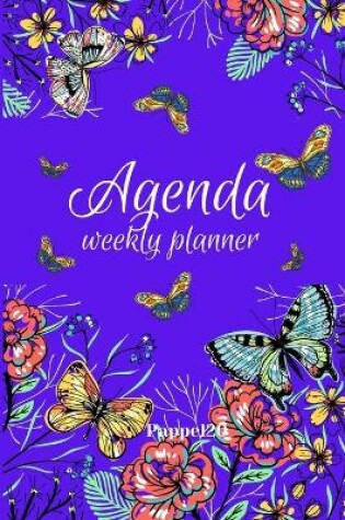 Cover of Agenda - Weekly Planner 2021 Butterflies Purple Cover 136 pages 6x9-inches
