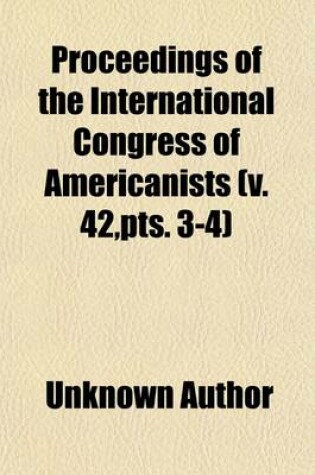 Cover of Proceedings of the International Congress of Americanists