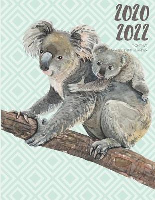 Book cover for 2020-2022 Three 3 Year Planner Watercolor Koala Joey Monthly Calendar Gratitude Agenda Schedule Organizer