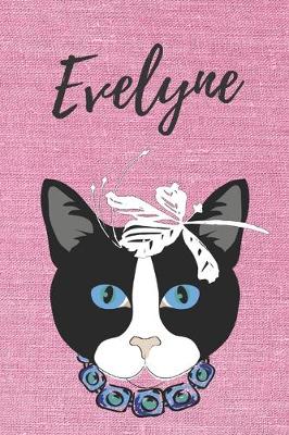 Book cover for personalisiertes Notizbuch Katze / Notizheft / Journal / Malbuch / Tagebuch / Kritzelbuch / DIN A5 / Geschenk Evelyne