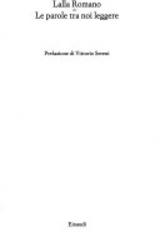 Cover of Le Parole Tra Noi Leggere