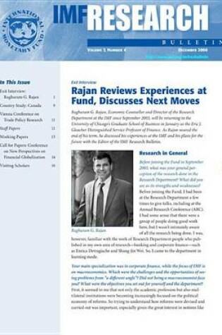 Cover of IMF Research Bulletin, December 2006