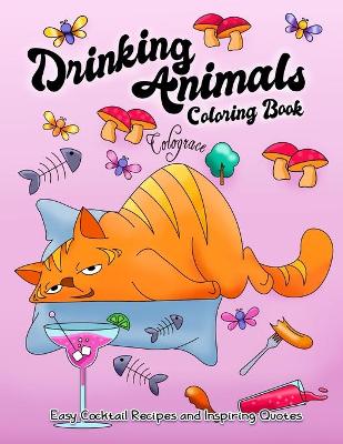 Book cover for Drinking Animals Coloring Book