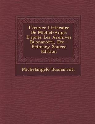 Book cover for L' Uvre Litteraire de Michel-Ange