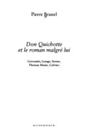 Cover of Don Quichotte Et Le Roman Malgre Lui