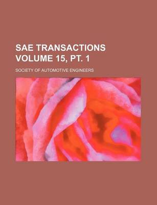 Book cover for Sae Transactions Volume 15, PT. 1