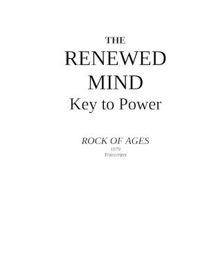 Book cover for The Renewed Mind - Key to Power