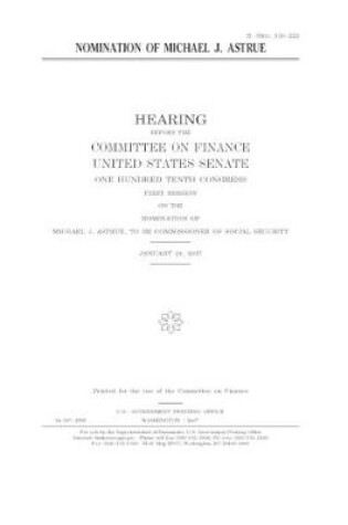 Cover of Nomination of Michael J. Astrue