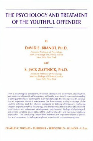 Cover of The Psychology & Treatment of the Youthful Offender