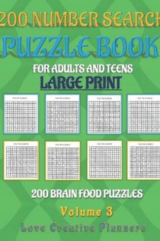 Cover of 200 NUMBER SEARCH PUZZLE BOOK-Volume 3