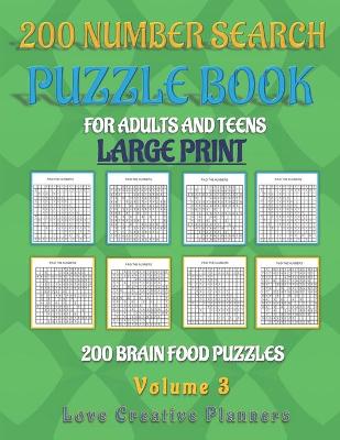 Book cover for 200 NUMBER SEARCH PUZZLE BOOK-Volume 3