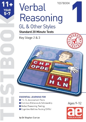 Book cover for 11+ Verbal Reasoning Year 5-7 GL & Other Styles Testbook 1