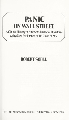 Book cover for Sobel Robert : Panic on Wall Street (Pbk)