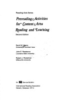 Book cover for Prereading Activities for Content Area Reading & Learning