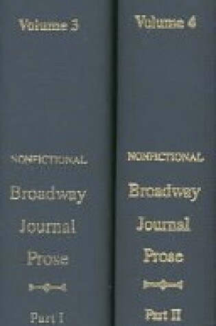 Cover of Edgar Allan Poe: Writings in the Broadway Journal, Nonfictional Prose