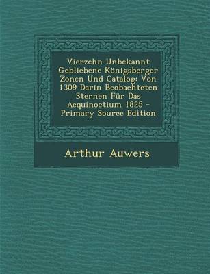 Book cover for Vierzehn Unbekannt Gebliebene Konigsberger Zonen Und Catalog