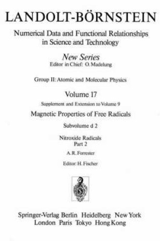 Cover of Nitroxide Radicals / Nitroxid-Radikale 2