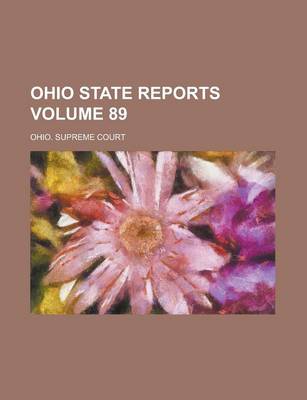 Book cover for Ohio State Reports Volume 89