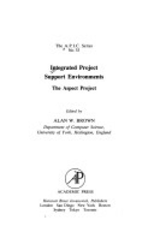 Cover of Integrated Project Support Environments