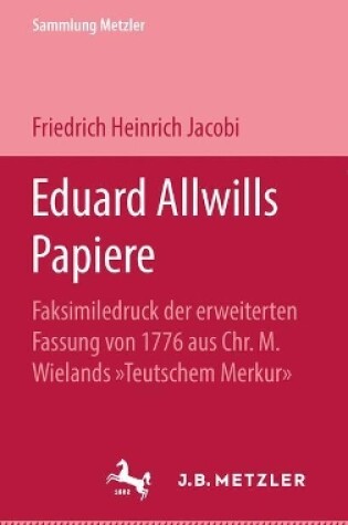 Cover of Eduard Allwills Papiere