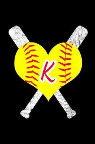 Cover of K Monogram Initial Softball Journal