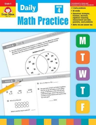 Book cover for Daily Math Practice, Grade 4