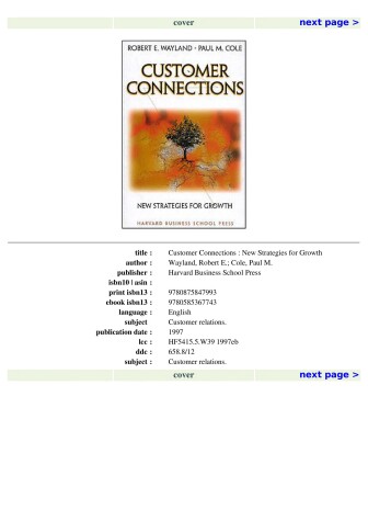 Book cover for Customer Connections