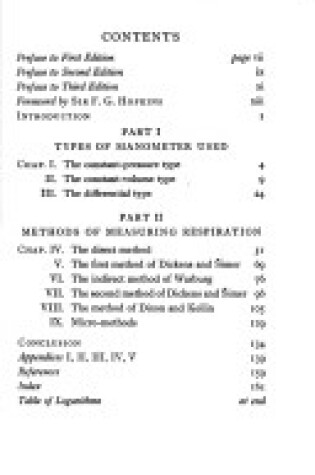 Cover of Manometric Methods