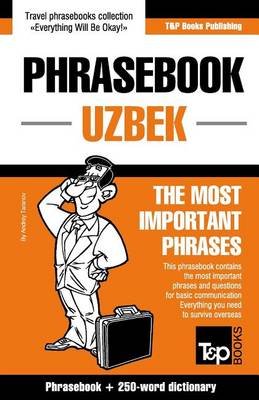 Book cover for English-Uzbek Phrasebook and 250-Word Mini Dictionary