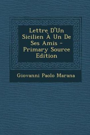 Cover of Lettre D'Un Sicilien a Un de Ses Amis