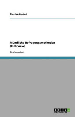 Book cover for M�ndliche Befragungsmethoden (Interview)