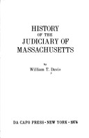 Book cover for History of the Judiciary of Massachusetts