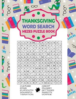 Book cover for Thanksgiving Word Search Mezes Puzzle Book